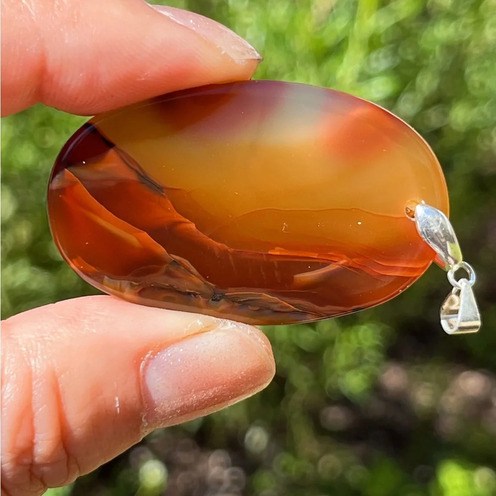 Silver‎ plated scenery agate pendant 1315